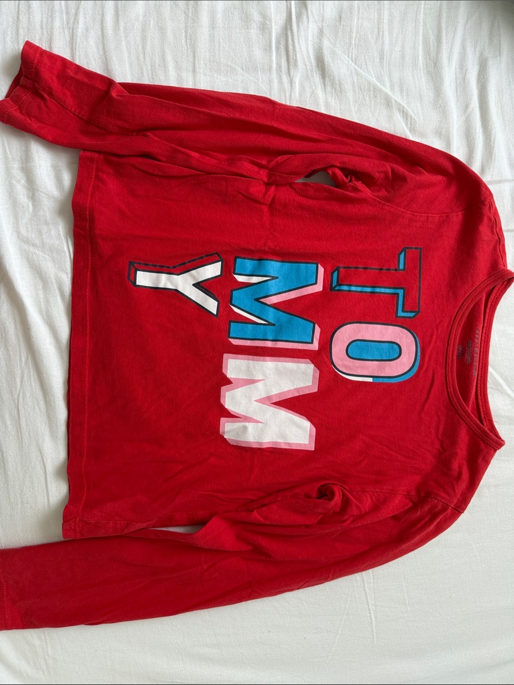 2 Tommy hilfiger long sleeve tee one red and one multicoloured